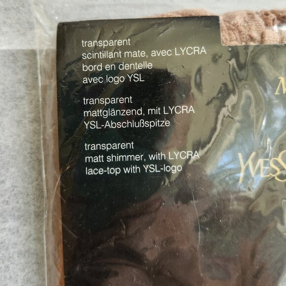 YSL YVES SAINT LAURENT Marilyn Stay-up Stockings Wide Lace Skin Beige Logo Brand - Picture 5 of 12